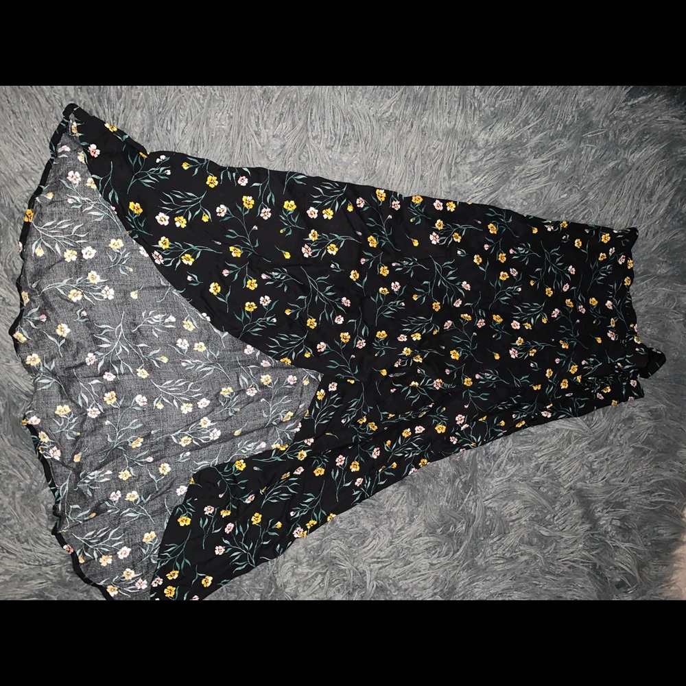 High low slit floral skirt